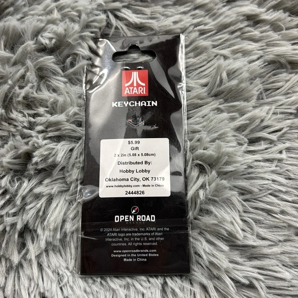 NWT Open Road Atari Stylish Black and Red Silver Keychain with Durable Design